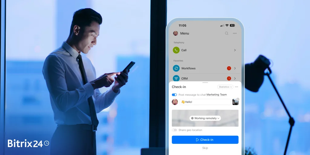  Nouvelle fonctionnalité : Check-in au travail sur portable
